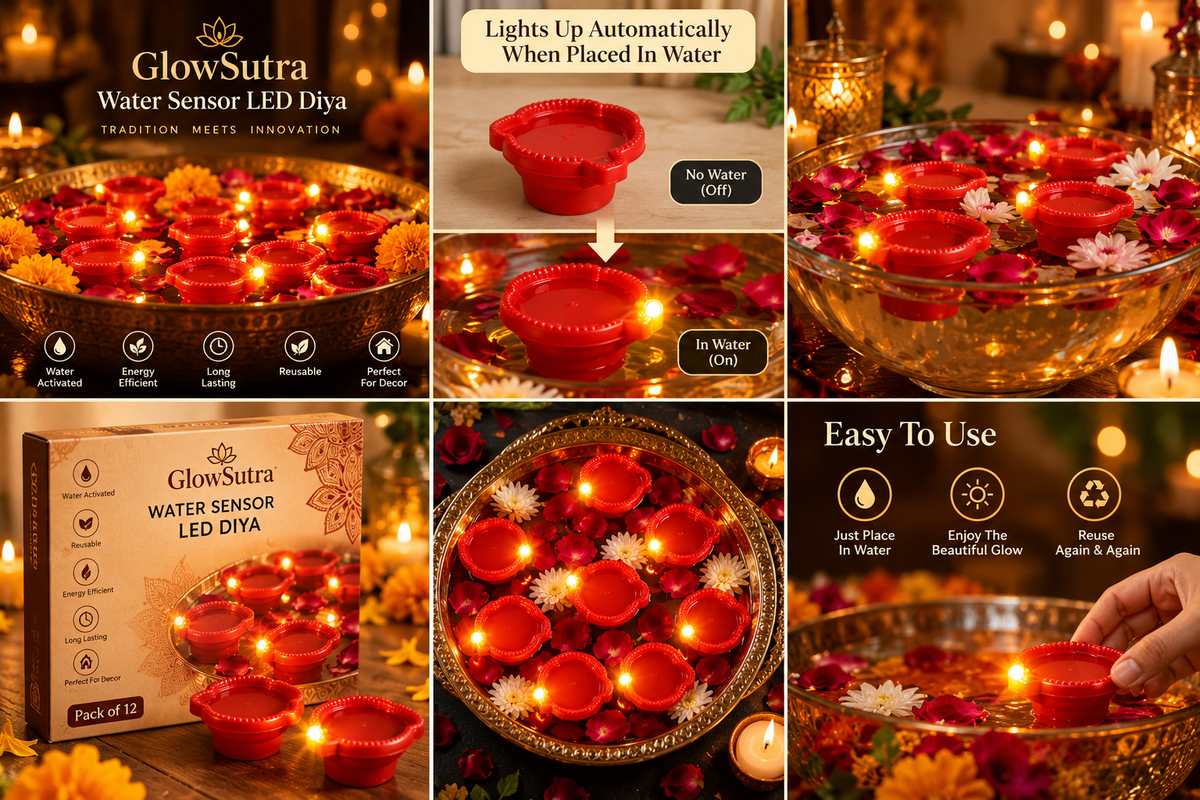 Magic Water Sensor Diya – Pack of 12 | GlowSutra